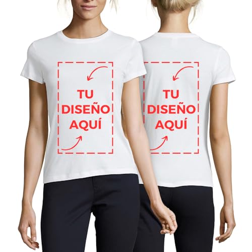 latostadora Camiseta Hombre Mujer Personalizada - Camisetas Personalizadas Hombres - Camisetas para Personalizar 2 Caras - Camiseta Personalizable por Delante y Detras - Regalos Personalizados
