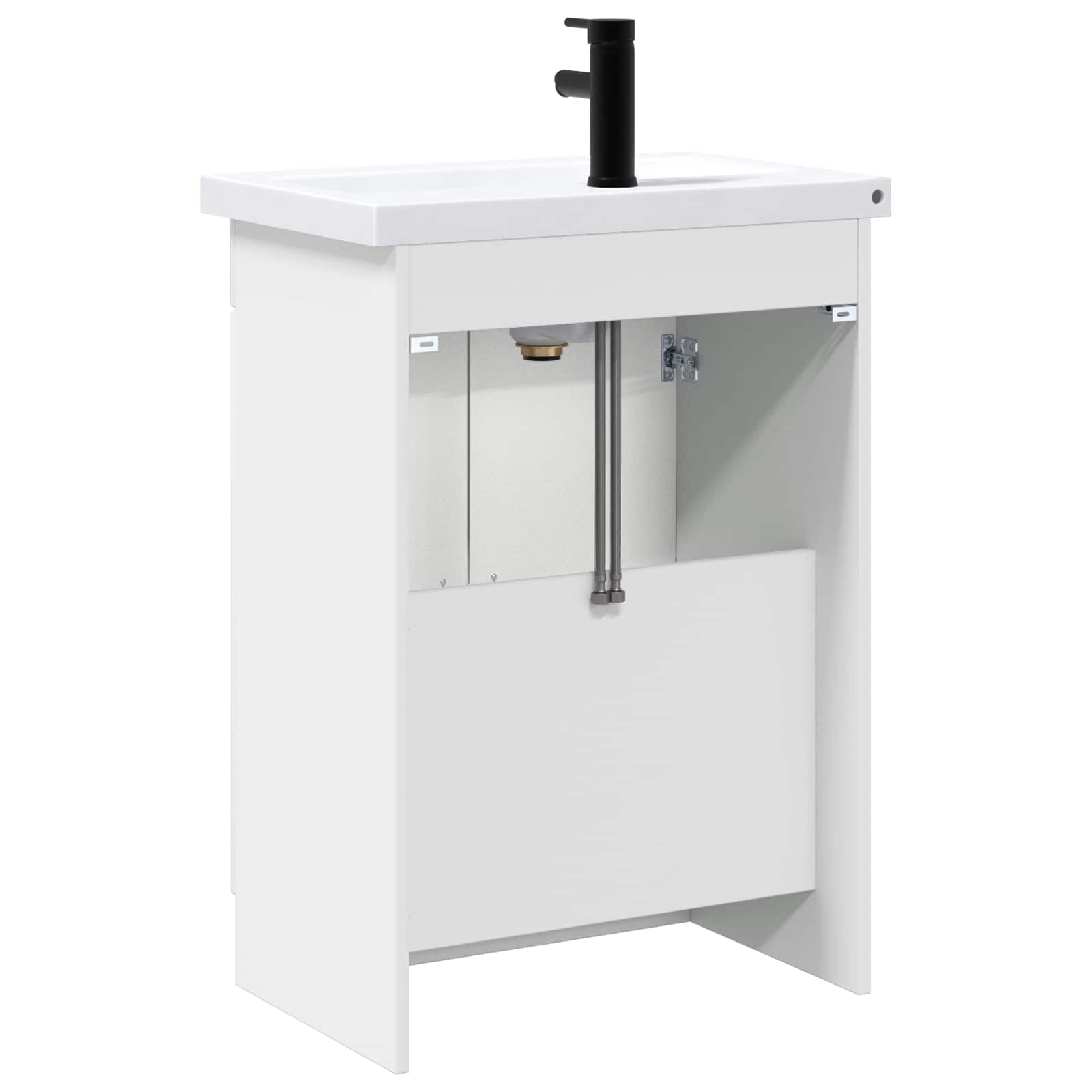 Set di mobili da bagno bianco, 78,5 x 37,5 x 81 cm, in legno con lavandino, rubinetto, cassetti, spazio per ristrutturazione del bagno, mobili da bagno moderni