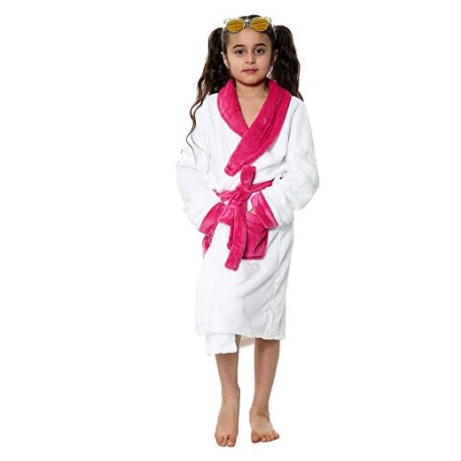 A2Z 4 Kids Barn flickor pojkar badrock designer enkel mjuk kort klänning klänning natt vardagskläder ålder 2–13 år, Vit, 122/128 cm