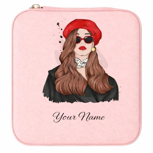 Image of Mini Jewellery Travel Case, PU Leather Organizer Box, Small Portable Jewellery Storage Holder for Womens Rings Earrings Necklaces (Serene Soul)