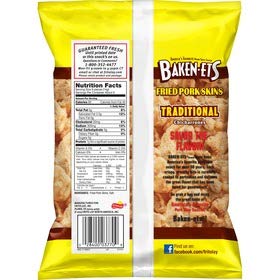 Expect More Baken-Ets Fried Pork Skins Traditional Chicharrones Flavored 3 Oz Pack of 6