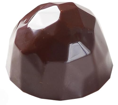 21MA1063 Clear BPA-Free PETG Chocolate Mold with 28 Diamond Cavities 29mm Diameter x 19mm High