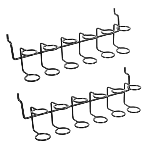 Artibetter 2pcs Screwdriver Holder for Pegboard Metal Tool Hooks Garage Organizer Iron Tool Rack Multi-ring Design