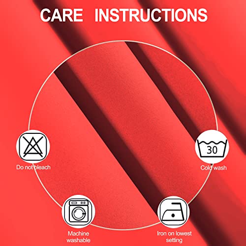 Image of LEMOMO Blackout Curtains 38 x 54 inch /Bright Red Curtains Set of 2 Panels /Thermal Insulated Room Darkening Bedroom Curtains