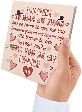 RED OCEAN Will You Be My Godmother Godparent Request Card Thank You Gift For Friend Baby Christening Gifts