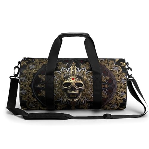 Duffel bag crâne noir doré de qualité pour camping
