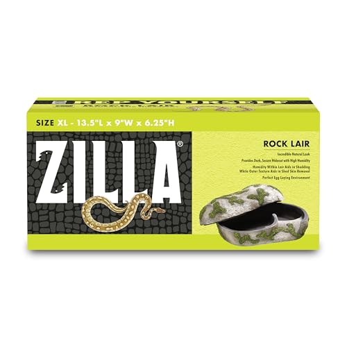 Zilla Rock Lair, Naturalistic Hide, Supports Shedding and Egg-Laying, Retains Humidity, Ideal for Snakes and Lizards, Extra Large