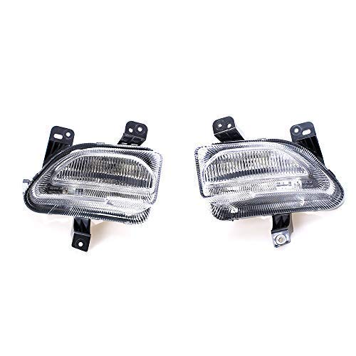 HEQIANG One Pair Clear Lens Switchback LED Daytime Running Lights Assy for 2015 2016 2017 2018 Jeep Renegade High Brightness LED White DRL & Amber Turn Signal Lamps