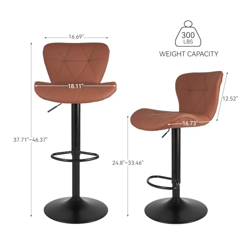 image for Nalupatio Modern Bar Stool Set of 4, Faux Leather Upholstered Swivel B
