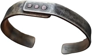 Cuff Bracelet Sterling Silver 925 Bracelet Brass Cuff Bracelet Mens Cuff Bracelet Silver Bracelet for Men Rustic Cuff Bracelet (7.5 inch)