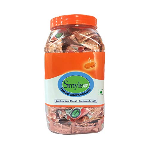 Smyle Ayurvedic Throat Cough Drops (Orange) | Vegan and Natural Lozenges - 200s