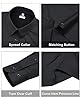 siliteelon Black Shirt Womens Long Sleeve Tops Non Iron Stretch Regular Fit Businness Work Dress Shirt Blouse for Women UK XS #3