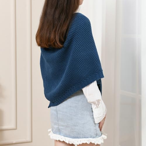 Triangle Shawl Knitted Winter Scarf and Wraps Crochet Ponchos Loose Cloak Scarf Soft Batwing Sleeves Shawl4