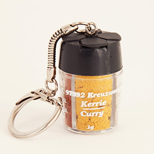 4 Spice Keychain with Salt -Pepper-Curry-Paprika- Good for Camp Cooking ...