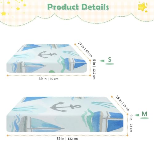 Matelas imperméable bébé bateau bleu imprimé Essentials - 4