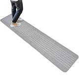 オカ(OKA) 優踏生洗いやすい キッチンマット 約45cm×240cm グレー(ヘリンボン) (洗える 軽量 滑り止め クッション)