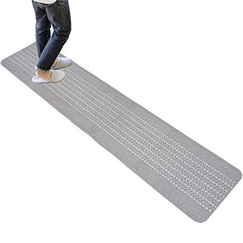 オカ 優踏生 洗いやすいキッチンマットヘリンボン 約45cm×240cm グレー