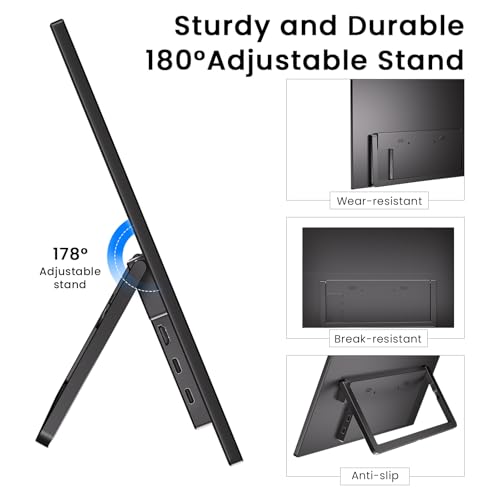 Image of Portable Monitor, 14-inch, 1920x1200P, Ideal for Travel | Built-in dual speakers | Compatible with laptop and desktop gaming, plug-and-play | Lightweight and compact | Easy to carry