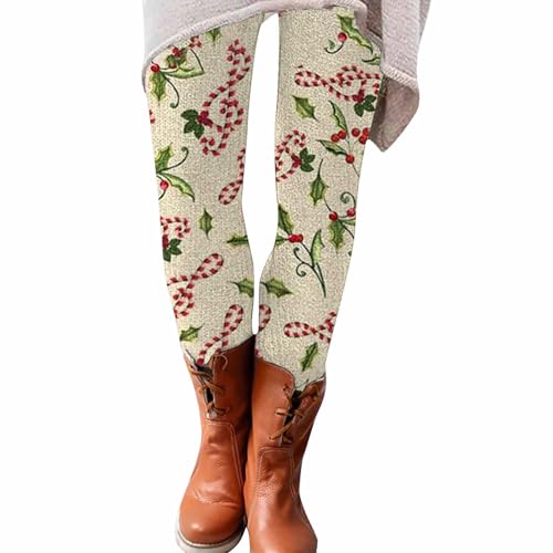 Leggings de Navidad para mujer, con estampado novedoso, elásticos, de moda, cintura alta, festivos, térmicos, casuales, ajustados, para otoño e invierno, divertidos pantalones de entrenamiento, correr
