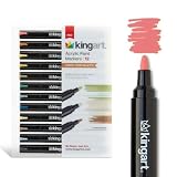 KINGART PRO 12-Piece Acrylic Paint Marker Set – 2mm Bullet Tip – Earth Tone Colors – Smooth Opaque Water-Based Paint Pens for Canvas, Rock, Wood, & Ceramic – Professional Art Markers