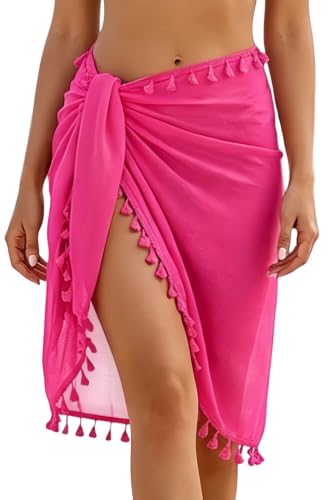 Holipick Sarong Coverups for Women Long Bathing Suit Wraps Skirt Beach Sarongs Wrap Cover Up Tassels