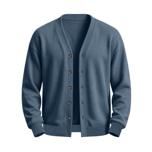 Mens Sweatshirt Cardigan Button Down Sweater Oversized Fall Light Jackets - image 5