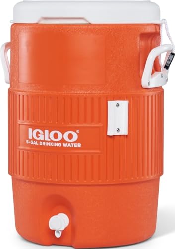 Igloo 5 Gallon Portable Sports Cooler Water Beverage Dispenser with Flat Seat Lid, Insulated...