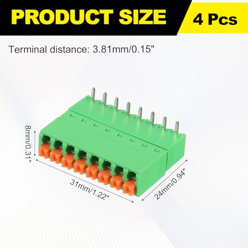Conectores de bloque de terminales PCB de 8 pines macho y hembra para cableado rápido de paso 2