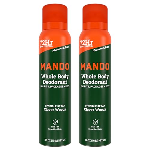 Mando Whole Body Deodorant For Men - Invisible Spray Deodorant - 72 Hour Odor Control - Low...