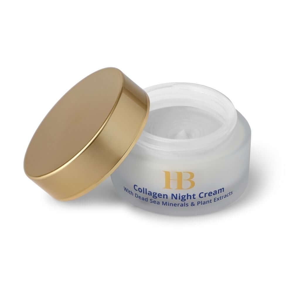 H&B HB Intensive Collagen Night Cream with Dead Sea Minerals – Anti-Aging Night Cream for Women with Aloe, Vitamin C and E & Botanical Oils – Deep Hydrating Facial Moisturizer 50ml. - Image 7
