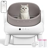 LoyalApple Automatic Litter Box,Open Top Self Cleaning Litter Box Brown