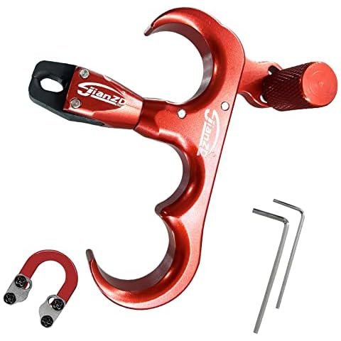 xxiaojun Compound Bow Aid Releaser and D Loop Rope，Adjustable Can Rotate 360° Thumb Release Bow Aluminum Alloy Aids，Archery Release Aids,for Outdoor Hunting,Adult Archery. Cover