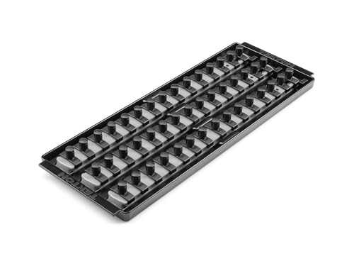 TEKTON 3/8 Inch Drive 3-Rail Socket Organizer Set, Gray (45-Tool) | OST16345 | Made in USA