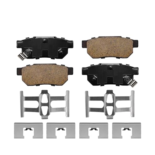 Image of Detroit Axle - Rear Brake Pads for Honda Civic Accord Acura Integra City CRX Prelude Civic Del Sol, Replacement Ceramic Brake Pads