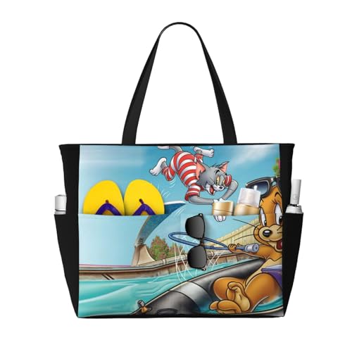 トムとジェリー プールバッグ メッシュバッグ ビーチバッグ トートバッグ スイミングバッグ 手提げ 大容量 着替え収納 レディース 女の子 男の子 子供 大人・子供兼用 ビーチ 水泳 温泉 浴室 砂遊び 出張 旅行 スリッパ 化粧品入れ QY169