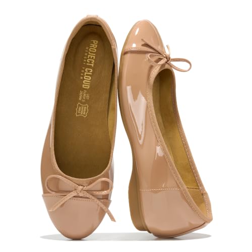 Image of Project Cloud Ballet Flats for Women Shoes - Genuine Leather Insole and Lightweight Mary Jane Flats - Non-Slip and Comfortable Womens Shoes