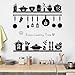 RoyoLam Kitchen Wall Stickers Silhouette Kitchen Tools and Pots On A Shelf Dining Room Wall Decals Removable Peel and Stick Wall Art Home Decor Decoration for Kitchen Dining Room Fridge Restaurant