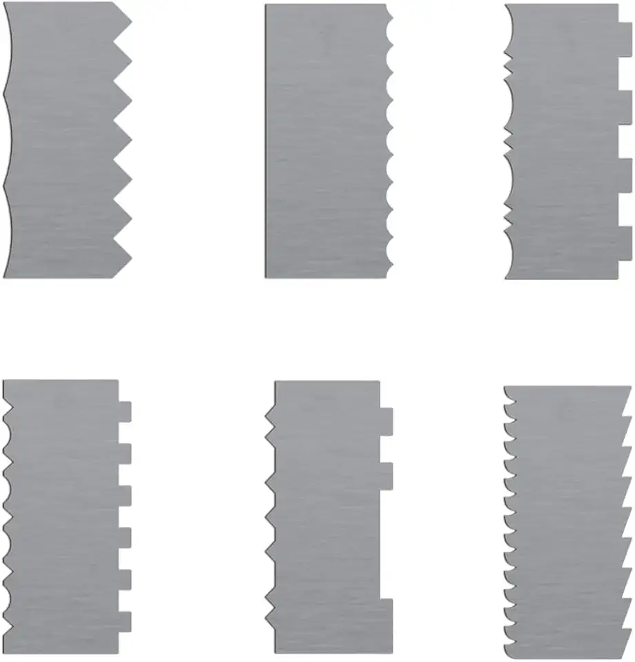 Kit Espátulas De Bolo 6 Uni 12 Modelos Diferentes Em Inox