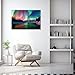 ARTZGX Aurora Borealis Wall Art Northern Lights Canvas Snowy Mountain Picture Nature Landscape Painting for Bedroom Decor Frame(Aurora - A 12.00