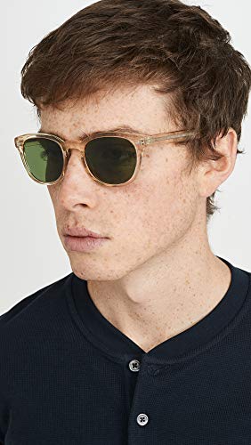 Oliver Peoples Eyewear Men's Sheldrake Sun Sunglasses, Buff/Green C, One Size3