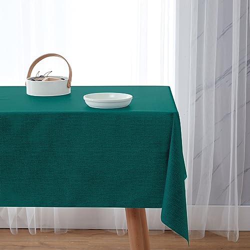 Image of NLMUVW Square Vinyl Tablecloth 100% Waterproof Spill Proof PVC Table Cloth Wipe Clean Table Cover for Kitchen Dining Picnic, Teal, 42 x 42 Inch
