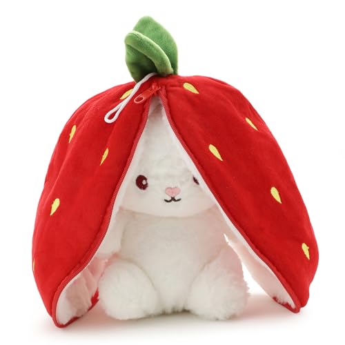 Image of Red Strawberry Soft Toy for Kids with Cute Hug-Friendly Plush for Babies, Toddlers & Children Safe, Lightweight & Easy to Clean (25CM)
