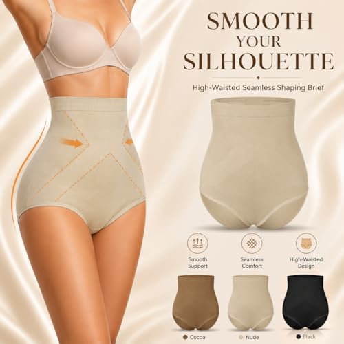 Image of DREAM SLIM Women's High-Waist Seamless Body Shaper Briefs Tummy Control Panty Butt Lifter Shapewear Slim Waist Trainer