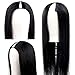 Amznlady V Part Wigs Straight Brazilian Virgin Human Hair Wigs for Black Women Upgrade U Part Wigs Glueless Full Head Clip In Half Wig V Shape Wig No Leave Out180% Density Natural Color 16 Inch