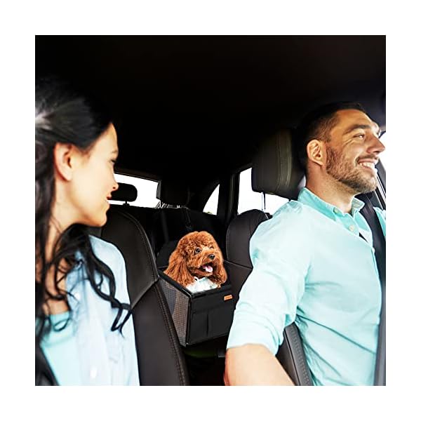 SWIHELP-Small-Dog-Car-Seat-Puppy-Pet-Car-Booster-Seats-for-Back-and-Front-Seat-with-Whole-Sturdy-PVC-FramePet-Car-Seat-for-Under-14-lb Pet Car Booster Seats