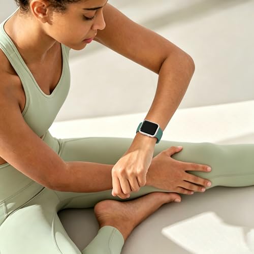 Image of Bands Compatible with Apple Watch 38mm 40mm 41mm 42mm 44mm 45mm 49mm, Soft Silicone Replacement Sport Accessory Strap Wristband for iWatch Series Ultra 8 7 6 5 4 3 2 1 SE Women Men Pine Green