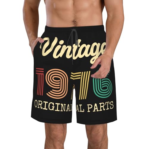 Vintage 1977 Original Parts Beach Board Shorts Men's Swim Trunks Drawstring Shorts