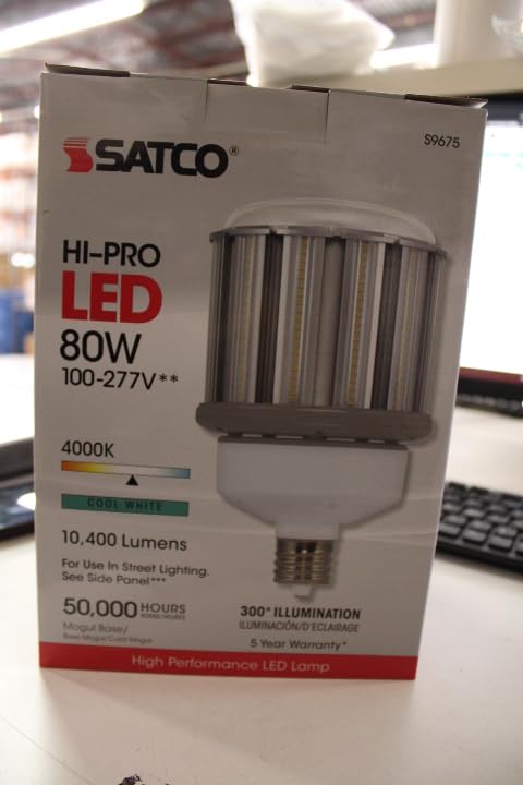 Satco Pack of 12 S9675 80W LED HID 40K 100-277V EX39 LED Light Bulb