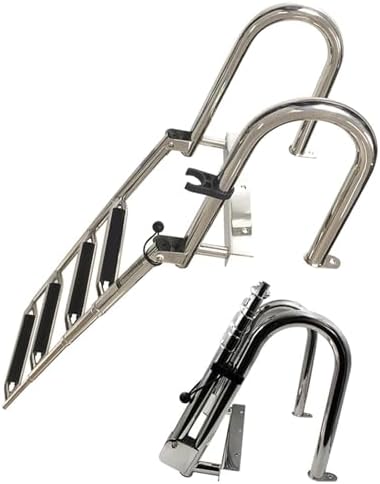 Stainless Steel Boat Ladder, Folding Docking Ladder for Heavy Duty Use, Ideal for Swim Pool and Inground Pool Access