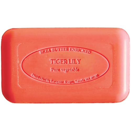 Image of Pre de Provence Artisanal Soap Bar, Natural French Skincare, Enriched with Organic Shea Butter, Quad Milled for Rich, Smooth & Moisturizing Lather, Tiger Lily, 5.3 Ounce